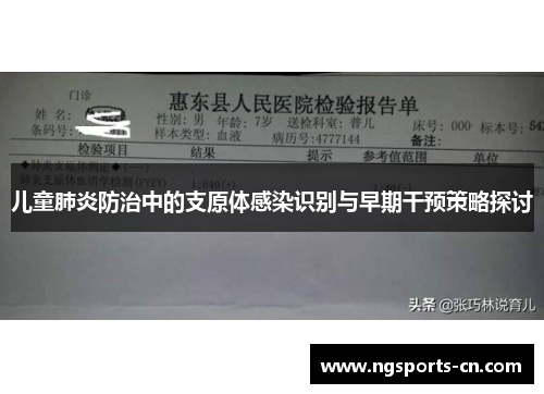 儿童肺炎防治中的支原体感染识别与早期干预策略探讨
